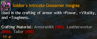 MMOJUGG Guild Wars 2 US Soldier's Intricate Gossamer Insignia*10 Details View of Item Function and Use